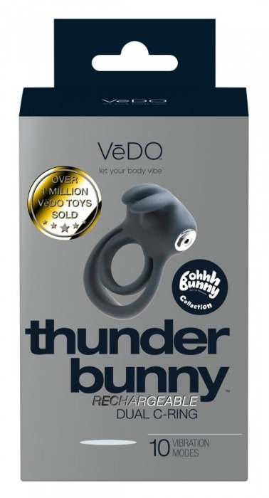 Черное эрекционное кольцо VeDO Thunder Bunny - VeDO - в Москве купить с доставкой