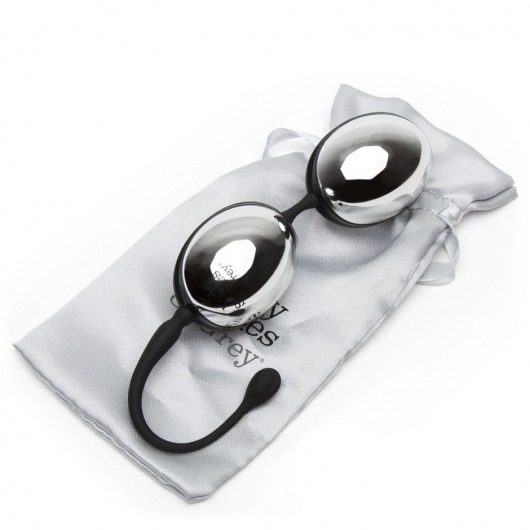 Серебристо-черные вагинальные шарики Inner Goddess Silver Jiggle Balls - Fifty Shades of Grey