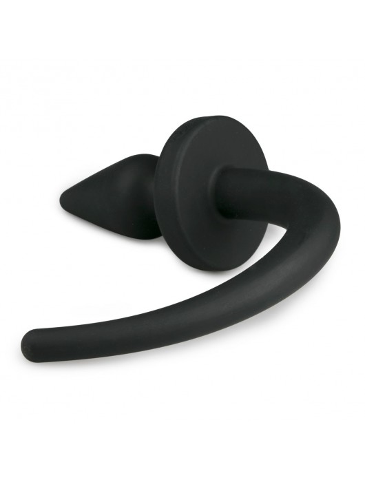 Черная пробка-конус Dog Tail Plug с хвостом - ONE DC B.V.