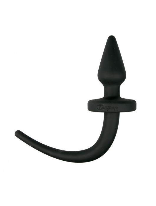 Черная пробка-конус Dog Tail Plug с хвостом - ONE DC B.V.