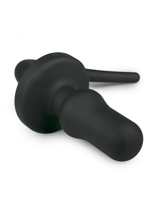 Черная анальная втулка Dog Tail Plug с хвостом - Easy toys