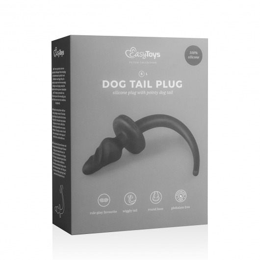 Чёрный витой анальный плаг Dog Tail Plug с хвостом - ONE DC B.V.