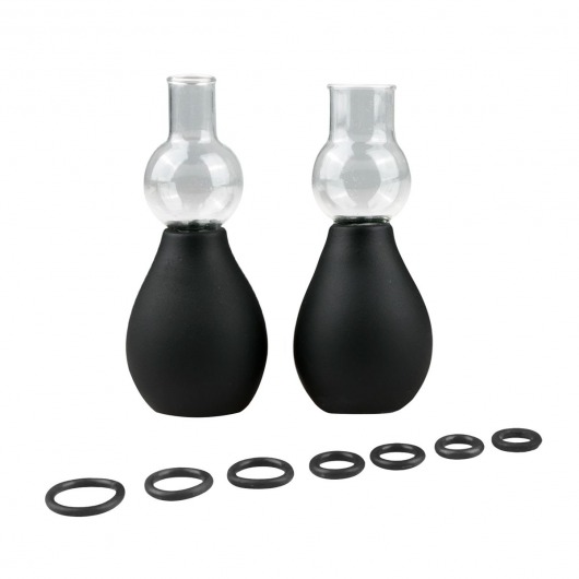Черные вакуумные стимуляторы для сосков Nipple Pump Set - EDC