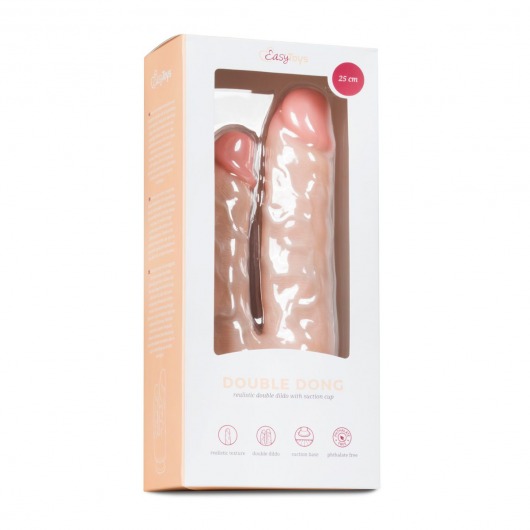 Телесный анально-вагинальный фаллоимитатор Easytoys Double Dildo - 25 см. - EDC Wholesale