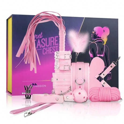 Розовый эротический набор Pink Pleasure - Secret Pleasure Chest - купить с доставкой в Москве