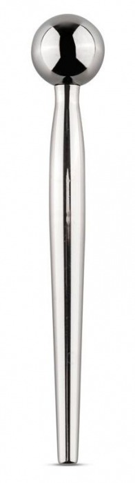 Серебристый уретральный стимулятор Sinner Metal Solid Penis Plug with Ball - 9,5 см. - EDC Wholesale - купить с доставкой в Москве