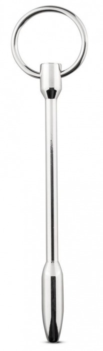 Серебристый уретральный стимулятор Sinner Solid Metal Dilator with Pull-out-ring - 14,5 см. - EDC Wholesale - купить с доставкой в Москве