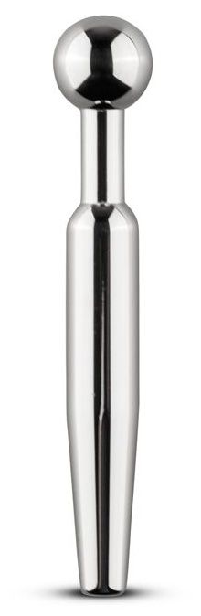 Серебристый уретральный стимулятор со съемным верхом Sinner Hollow Metal Penis Plug - 9 см. - EDC - купить с доставкой в Москве