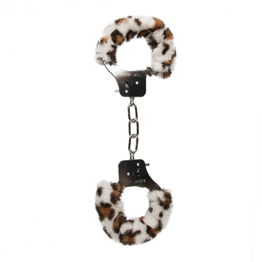 Наручники с леопардовым мехом Furry Handcuffs - Easy toys - купить с доставкой в Москве