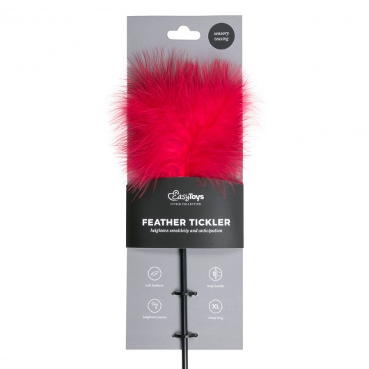 Стек-щекоталка Feather Tickler с красными перьями - 44 см. - EDC - купить с доставкой в Москве