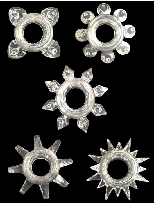 Набор из 5 прозрачных фигурных эрекционных колец - Brazzers - в Москве купить с доставкой