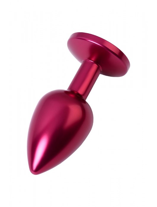 Красная анальная пробка с кристаллом черного цвета - 7,2 см. - ToyFa - купить с доставкой в Москве
