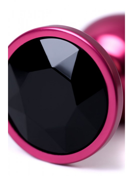 Красная анальная пробка с кристаллом черного цвета - 7,2 см. - ToyFa - купить с доставкой в Москве