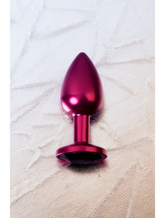 Красная анальная пробка с кристаллом черного цвета - 7,2 см. - ToyFa - купить с доставкой в Москве