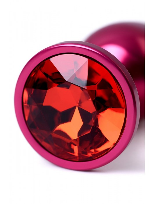 Красная анальная пробка с кристаллом красного цвета - 7,2 см. - ToyFa - купить с доставкой в Москве