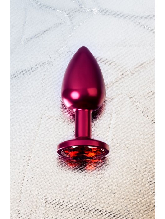 Красная анальная пробка с кристаллом красного цвета - 7,2 см. - ToyFa - купить с доставкой в Москве