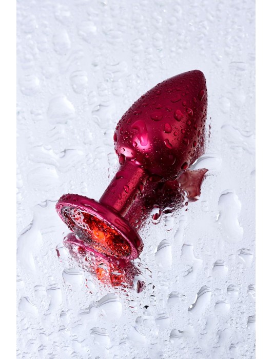 Красная анальная пробка с кристаллом красного цвета - 7,2 см. - ToyFa - купить с доставкой в Москве