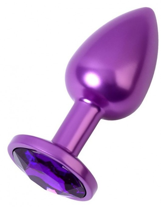 Фиолетовый анальный плаг с кристаллом фиолетового цвета - 7,2 см. - ToyFa - купить с доставкой в Москве