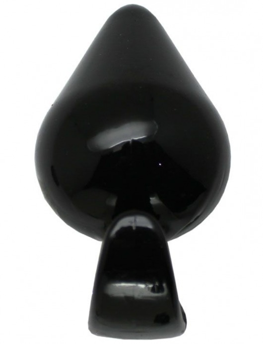 Черная коническая анальная пробка с ограничителем - 11 см. - Eroticon
