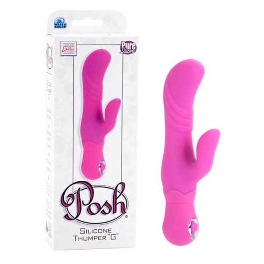 Силиконовый розовый вибратор Silicone Thumper G - California Exotic Novelties