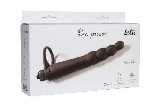 Черная вибронасадка для двойного проникновения Bramble - 16,5 см. - Lola Games - купить с доставкой в Москве