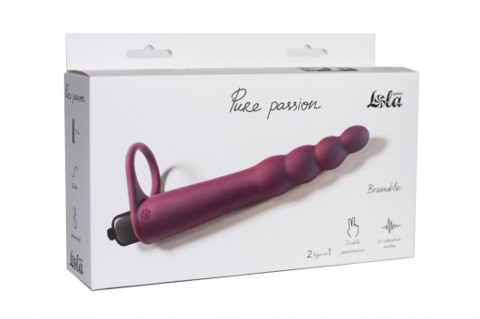 Бордовая вибронасадка для двойного проникновения Bramble - 16,5 см. - Lola Games - купить с доставкой в Москве