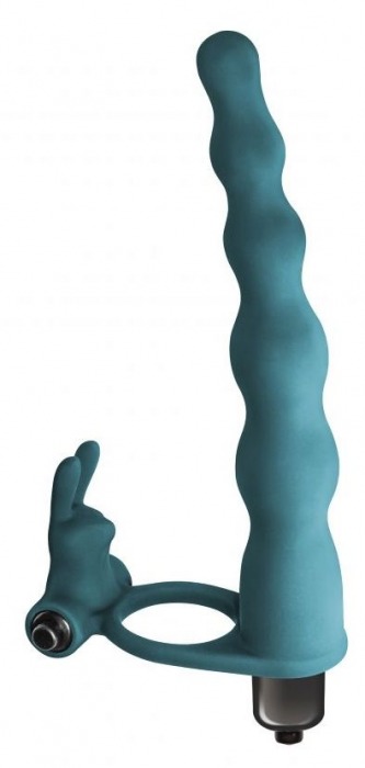 Зеленая вибронасадка для двойного проникновения Jungle Bunny - 17 см. - Lola toys - купить с доставкой в Москве