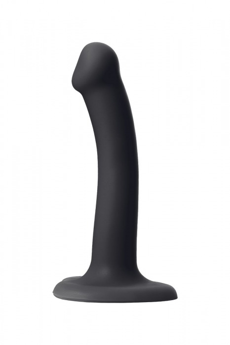 Черный фаллос на присоске Silicone Bendable Dildo S - 17 см. - Strap-on-me - купить с доставкой в Москве