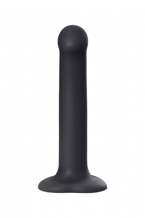 Черный фаллос на присоске Silicone Bendable Dildo M - 18 см. - Strap-on-me - купить с доставкой в Москве