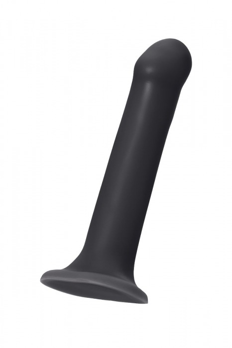 Черный фаллос на присоске Silicone Bendable Dildo L - 19 см. - Strap-on-me - купить с доставкой в Москве