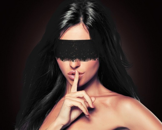 Черная кружевная маска Mystere Lace Mask - Shots Media BV - купить с доставкой в Москве
