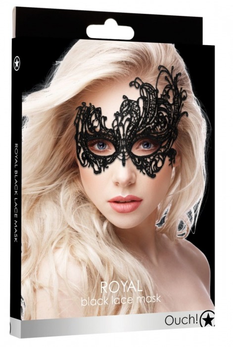 Черная кружевная маска ручной работы Royal Black Lace Mask - Shots Media BV купить с доставкой