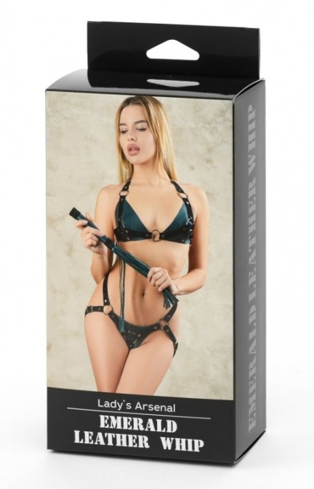 Плеть изумрудного цвета Ladys Arsenal с гладкой ручкой - 45 см. - БДСМ Арсенал - купить с доставкой в Москве