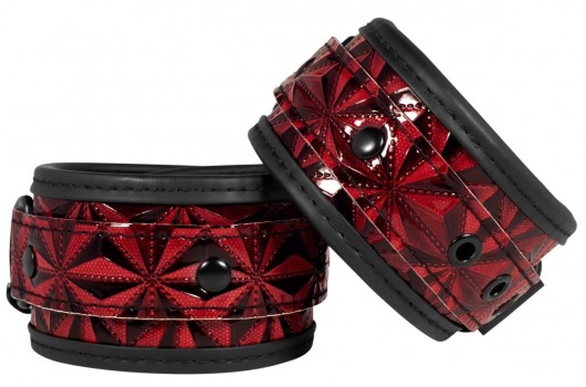 Красно-черные поножи Luxury Ankle Cuffs - Shots Media BV - купить с доставкой в Москве