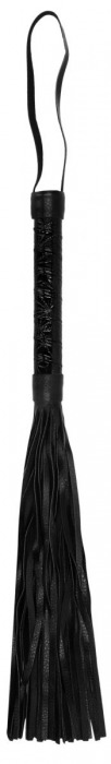 Черная многохвостовая гладкая плеть Luxury Whip - 38,5 см. - Shots Media BV - купить с доставкой в Москве