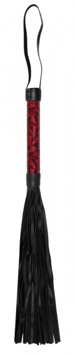 Красно-черная многохвостовая гладкая плеть Luxury Whip - 38,5 см. - Shots Media BV - купить с доставкой в Москве