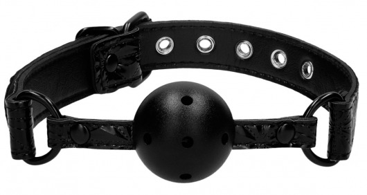 Черный кляп-шарик Breathable Luxury Ball Gag - Shots Media BV - купить с доставкой в Москве