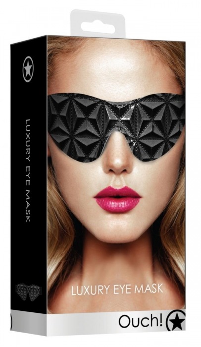 Черная маска на глаза закрытого типа Luxury Eye Mask - Shots Media BV - купить с доставкой в Москве