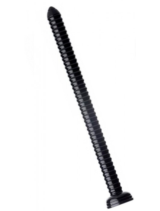 Черный анальный стимулятор-гигант Hosed Ribbed Anal Snake Dildo - 50,8 см. - XR Brands