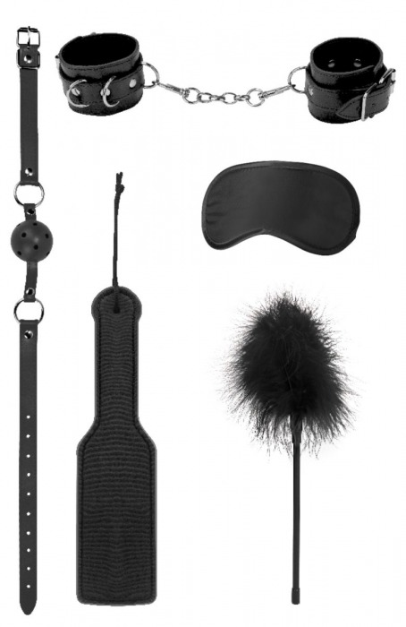 Черный игровой набор БДСМ Introductory Bondage Kit №4 - Shots Media BV - купить с доставкой в Москве
