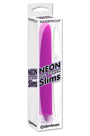 Фиолетовый вибратор Neon Slim из супер-мягкого материала - Pipedream