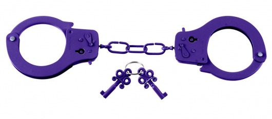 Металлические фиолетовые наручники - Pipedream - купить с доставкой в Москве