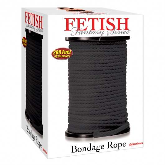 Черная веревка для связывания Bondage Rope - 60,9 м. - Pipedream - купить с доставкой в Москве