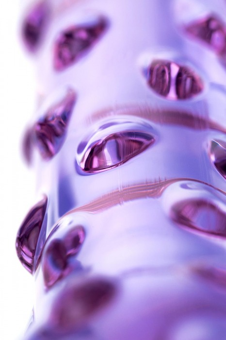 Нежно-фиолетовый стеклянный фаллоимитатор с шишечками - 18 см. - Sexus