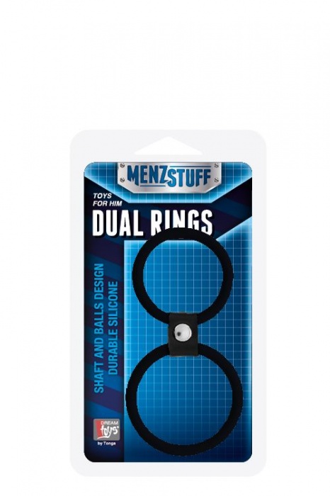 Чёрное двойное эрекционное кольцо Dual Rings Black - Dream Toys - в Москве купить с доставкой