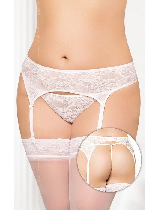 Ажурный комплект: пояс с чулкодержателями и трусики-стринг - SoftLine купить с доставкой