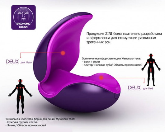 Белый вибратор для пары 2 в 1 ZINI DEUX - ZINI