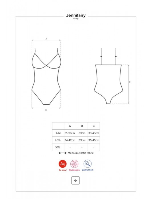 Пикантное боди Jennifairy с орнаментом - Obsessive купить с доставкой