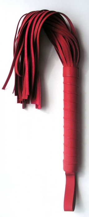 Красная многохвостая плеть с круглой ручкой - 46 см. - Bior toys - купить с доставкой в Москве