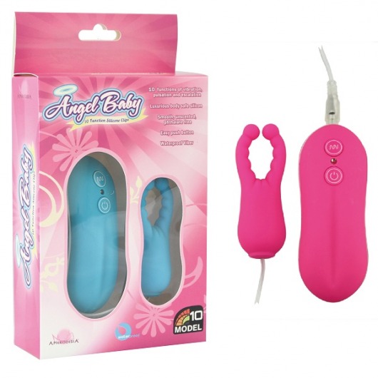 Розовый вибростимулятор с усиками Angel Baby NIpple Cock clips - Howells - в Москве купить с доставкой